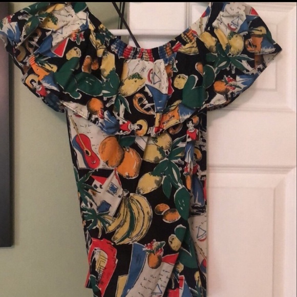 J Crew Postcard Print Top with Ruffle Sleeve Size 0 Perfect Condition! - Picture 4 of 6